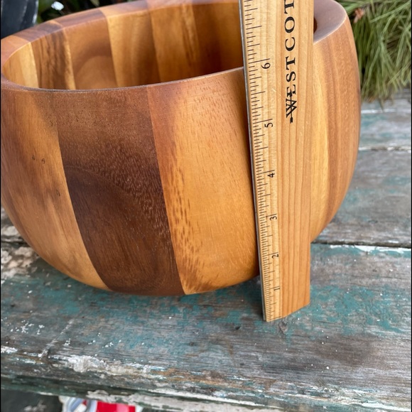 Dansk teakwood large serving bowl tulip new - Picture 5 of 16